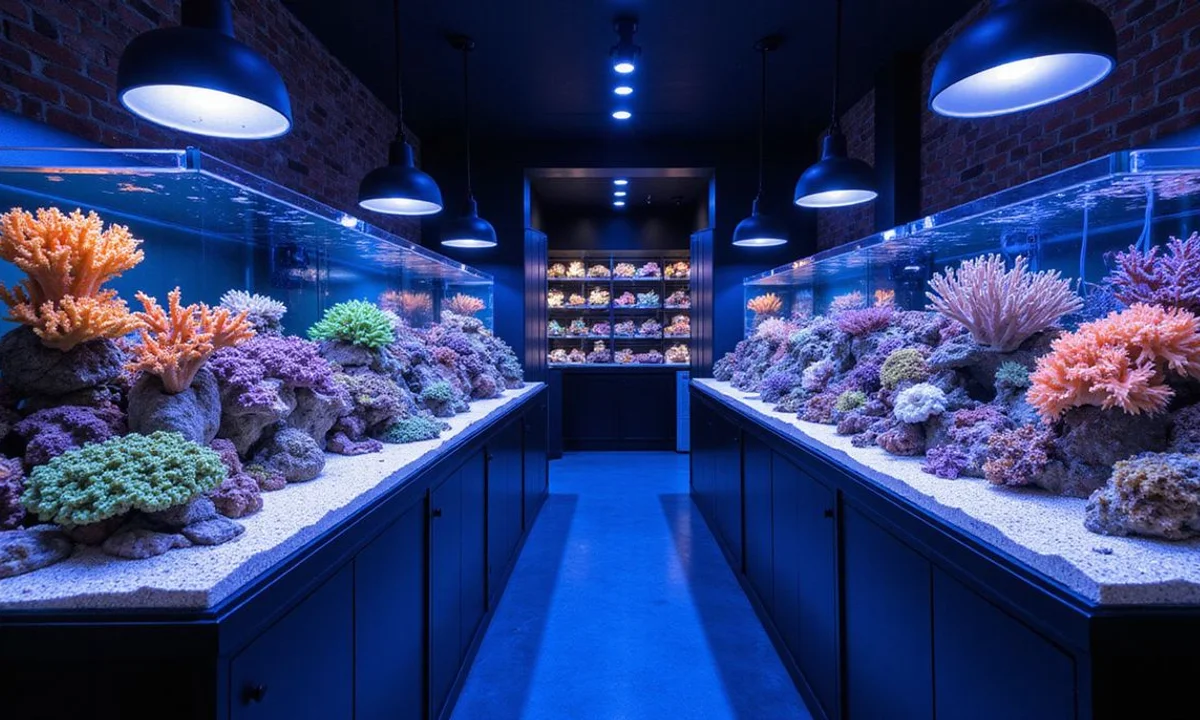 Dedicated coral room with SPS and LPS frags
