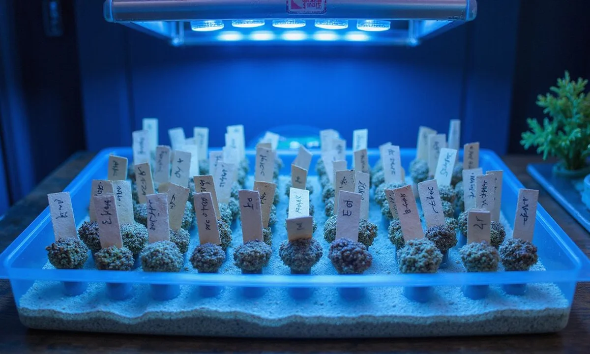 Frag observation rack with labelled isolated frags