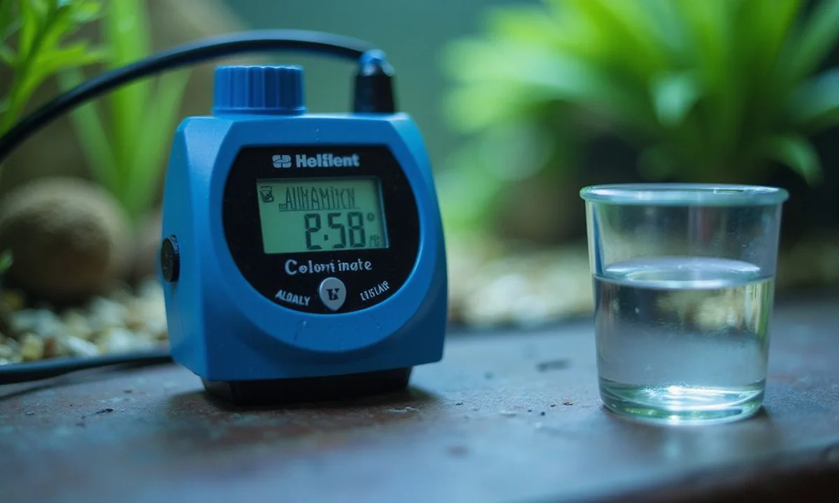 Hanna alkalinity checker showing reading