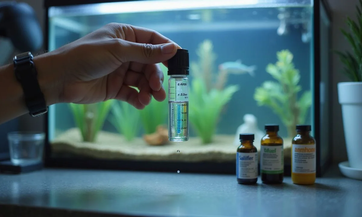 Salifert test kit vials showing various readings