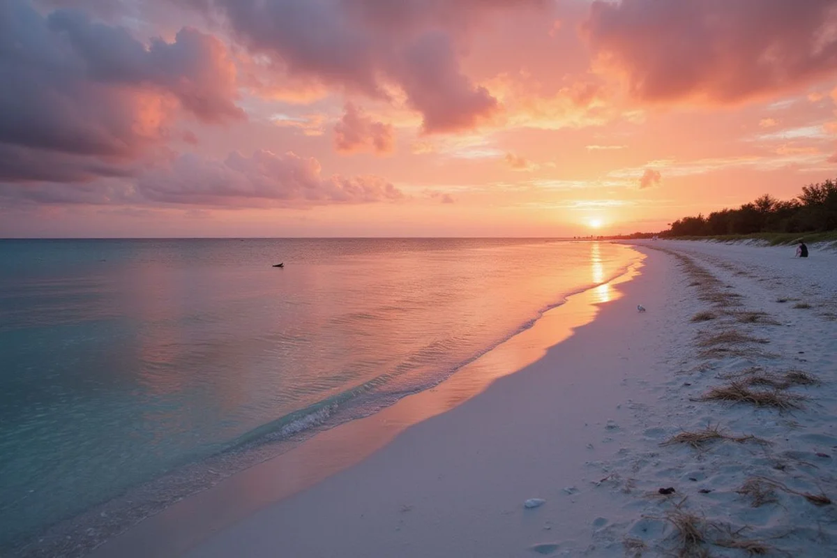 Sarasota Gulf Coast beach at sunset
