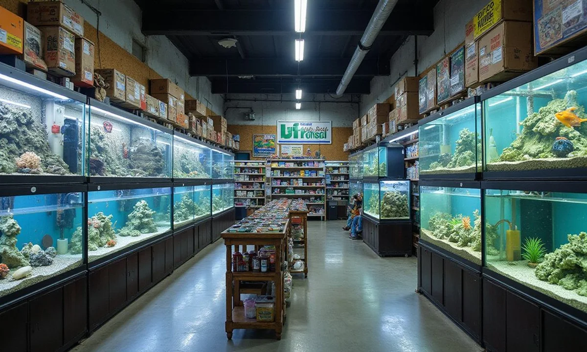 Side-by-side: chain store fish wall vs clean specialty display tanks