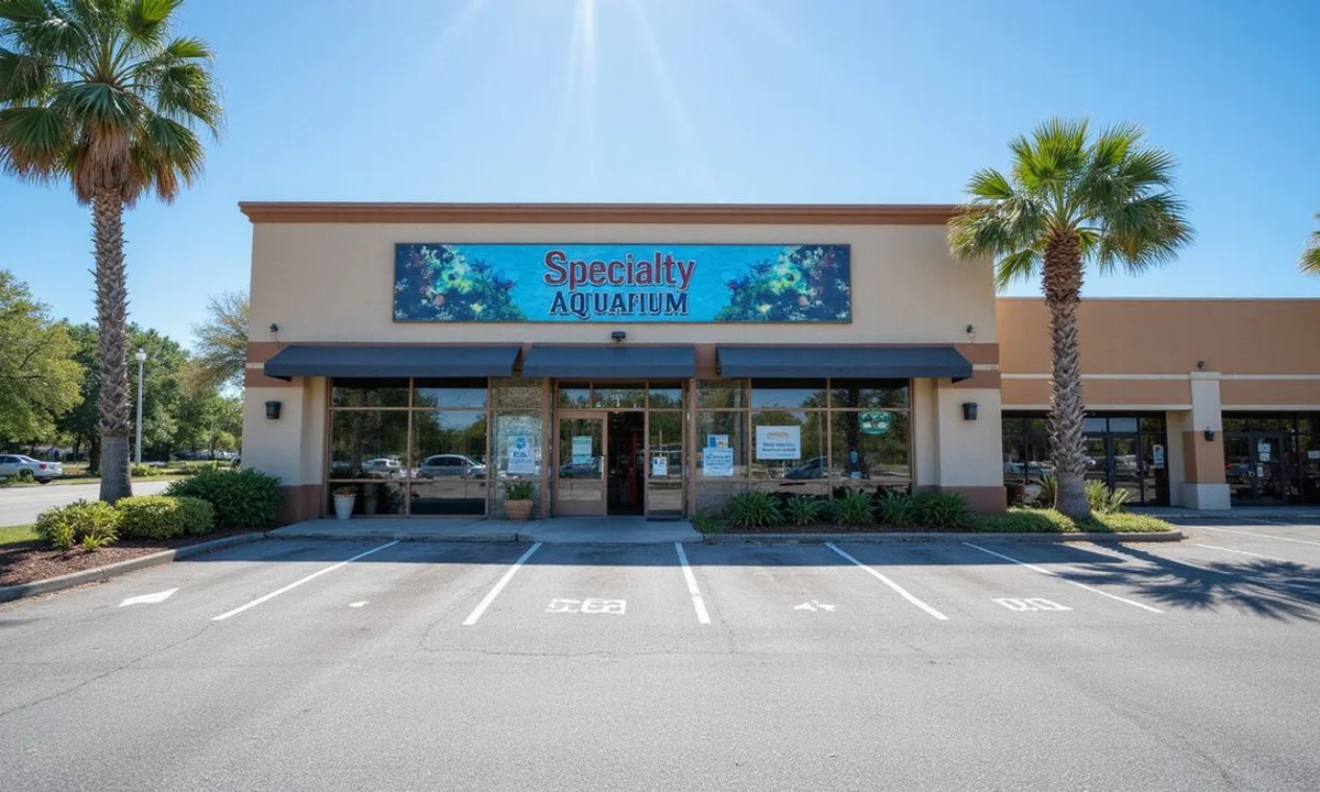 Gulf Coast Aquatics storefront with parking