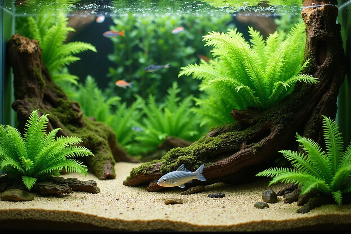 Well-stocked planted community tank with multiple species