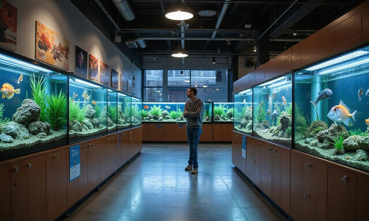 Wide shot of freshwater section